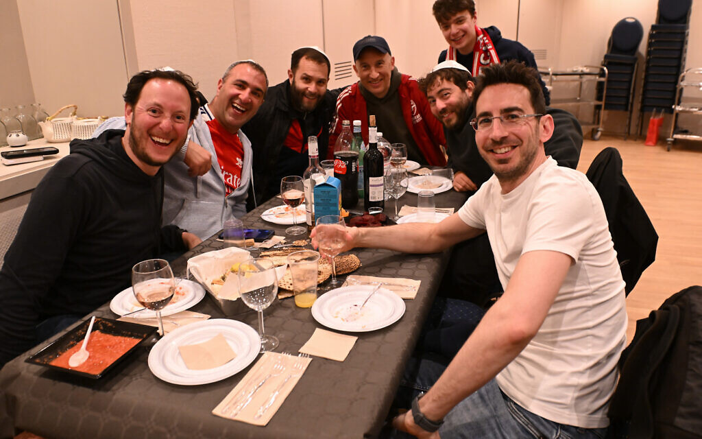 Arsenals Jewish Gooners at Bet Chabad on April 16th in Madrid Spain. (Photo by Denis Doyle for Arsenal F.C. via Getty Images)