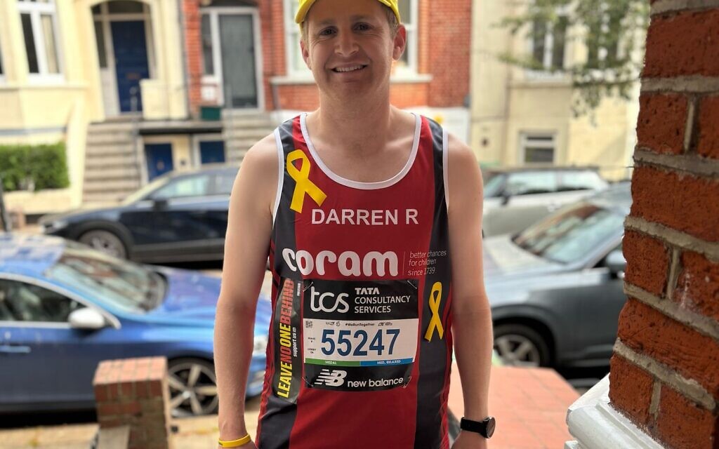 Darren Rom running for Dror Or. Credit: The Hostages and Missing Families Forum