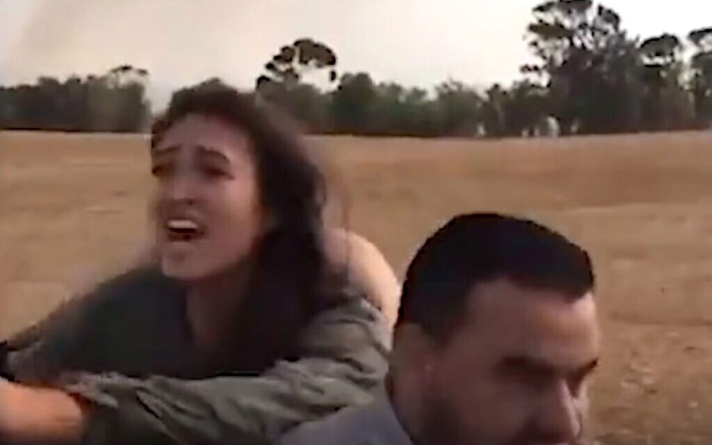 Screenshot: Noa Argamani being kidnapped by Hamas, 7 October 2023