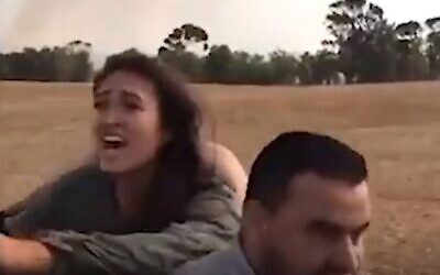Screenshot: Noa Argamani being kidnapped by Hamas, 7 October 2023