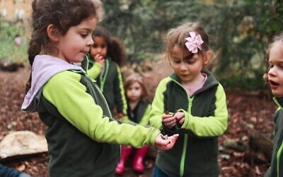 Children at Gan Alon Preschool, the UK’s first Jewish forest school, which is set to close this summer after nearly 30 years