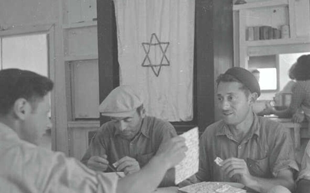 A Passover meal in the dining hall of Kibbutz Hafetz Haim in the 1940s. Photo Credit: Yaakov Rosner, KKL-JNF photo archive