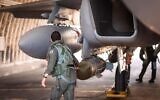 Israel Air Force pilot prepares to take part in strike on Yemen