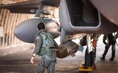 Israel Air Force pilot prepares to take part in strike on Yemen