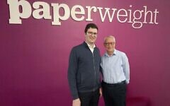 Dovid Posen, Paperweight Trustee, with new executive director, Barry Shaw.