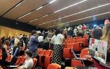 University of Sydney students turn their backs on Jewish speaker expressing concerns over anti-semitism. Pic: Twitter/X