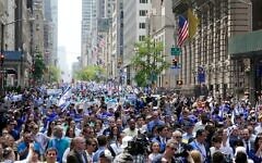 Marching at Israel Day on Fifth, May 18th 2025, New York City. Pic: Twitter/X