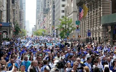 Marching at Israel Day on Fifth, May 18th 2025, New York City. Pic: Twitter/X