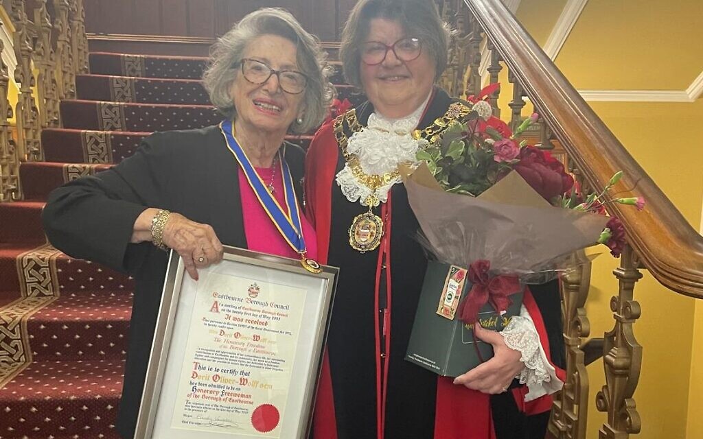 Dorit Oliver-Wolff and the Mayor of Eastbourne Margaret Bannister, Wednesday 21st May 2025