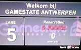 The offensive caption at the Antwerp bowling alley saying that "five Jews" were playing
