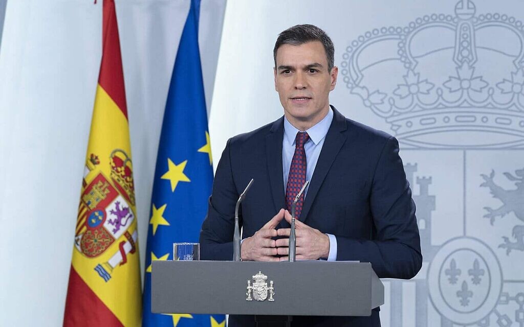 Spanish Prime Minister Pedro Sánchez speaks on March 13, 2020 in Madrid, Spain. Photo Credit: The Ministry of the Presidency in the Government of Spain.