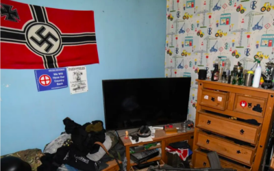 Nazi flag in bedroom of Brogan Stewart (PA)