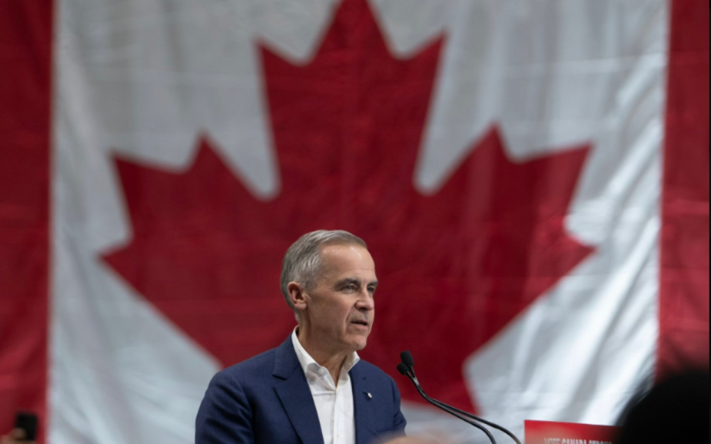 Canadian Prime Minister Mark Carney addressing a crowd (Credit: Twitter, @MarkJCarney)