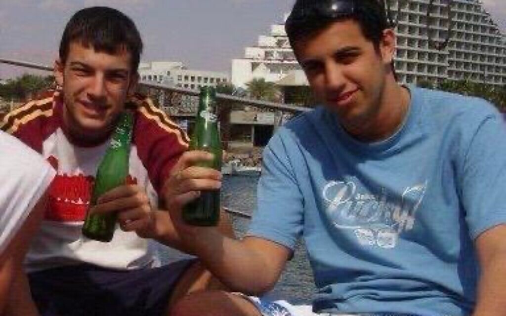 Josh (right) with a cousin in Eilat in the early 2000s.