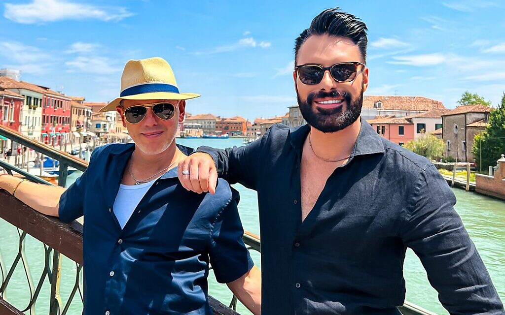 Rob Rinder and Rylan Clark in Venice during filming of their Bafta-winning BBC series Grand Tour. Photo Credit: BBC/Grand Tour