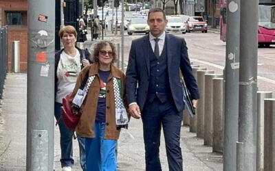Sue Pentel arrives at Musgrave Street police station with her solicitor Padraig Ó Muirigh. Photo credit: Rebecca Black/PA Wire