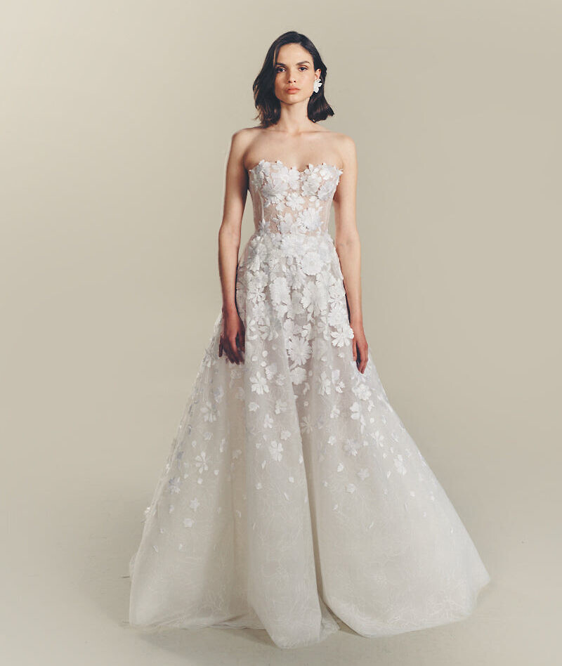 white christmas dresses Short Satin Wedding Dress Mira Short Dress+Overskirt / US 4 main image 1