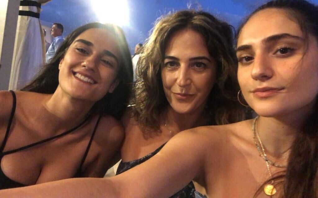 Sigal with her daughters Norelle (left) and Roya (right), who were murdered at the Nova music festival on 7 October (Courtesy)
