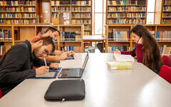 Students studying in the Mathematics and Computer Science Library at Hebrew University. (Photo: Yosef Adest)
