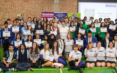 Graduates of the 2025 Alan Senitt Upstanders Leadership Programme celebrate their achievements at a special ceremony. Courtesy: Maccabi GB