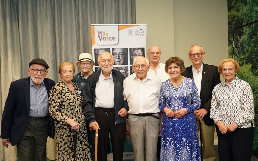 Some of the London-based My Voice Holocaust survivor storytellers who attended the event, including Jacques Weisser, Rachel Levy and Kurt Marx, whose new life story books were launched on the day. Photo Credit: Joel Levitan