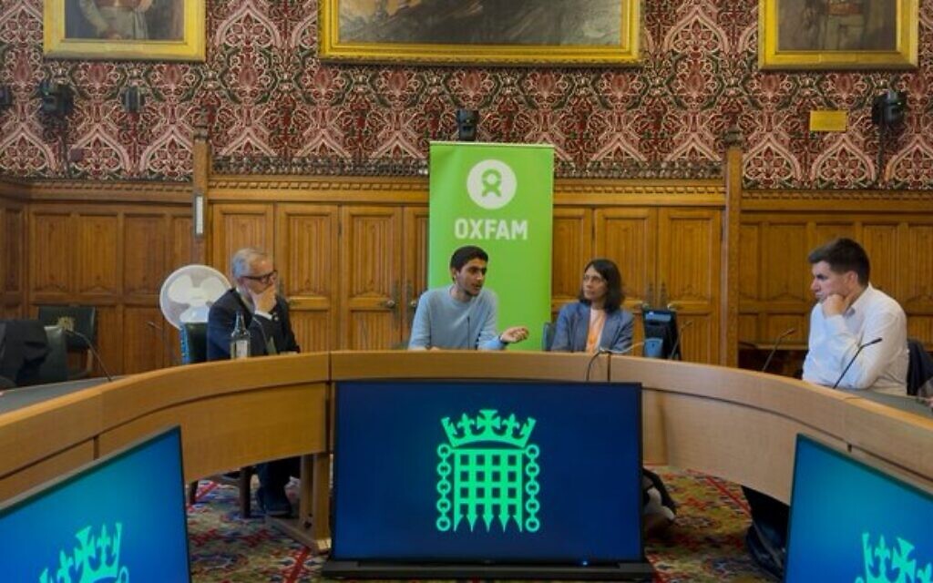 Former Oxfam GB CEO Halima Begum and MP Brendan O’Hara. Photo Credit: Abubaker Abed via X/@AbubakerAbedW