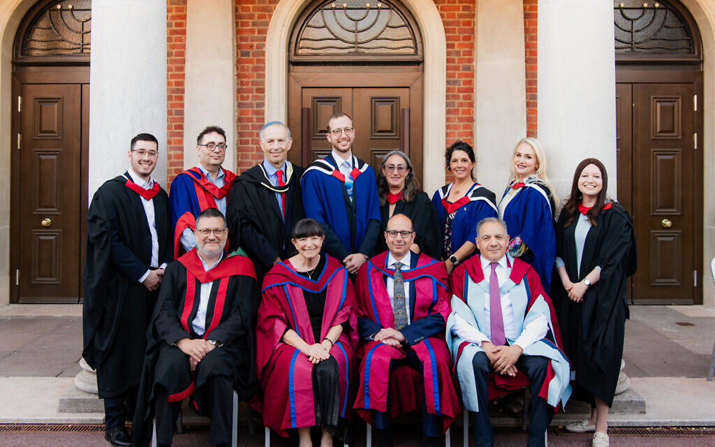 BA and MA graduates together with Rabbi Dr Yehuda Perlman, Dr Helena Miller, Rabbi Dr Raphael Zarum and Rev Dr Alan Shaw.  Pic: Lis Isles Photography.