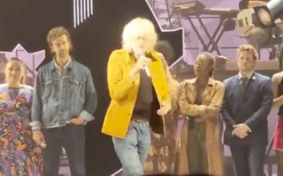 Bob Geldof on stage at Shaftesbury Theatre