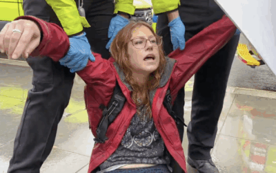 LONDON: A protester is carried away by police during a pro-Palestine Action demonstration in Parliament Square. Credit: X