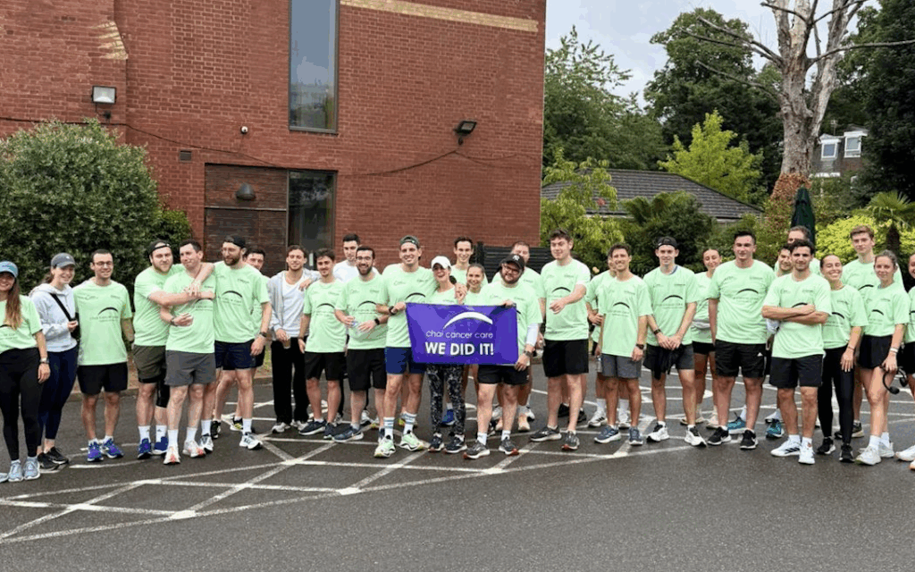 Chai Young Professionals celebrate completing their first 5K run in Hendon.
Photo Credit: Chai Cancer Care
