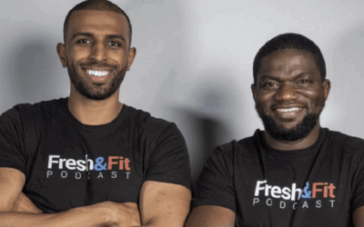 Podcast host Myron Gaines (left) has come under fire for repeated antisemitic remarks in resurfaced video clips. Photo: Fresh and Fit Podcast