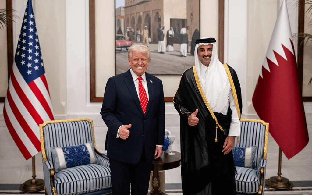Donald Trump with the Emir of Qatar in May 2025 (Credit: The White House)