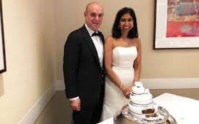 Rael Braverman at marriage to wife Suella