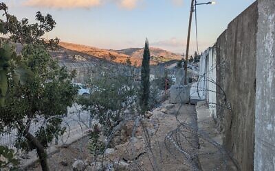 The damaged border fence in Majdal Shams several days after Israeli Druze breached it to reunite with family members in Syria, July 2025. (Deborah Danan)