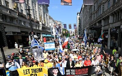 March demanding the release of hostages held in Gaza by Hamas. Monkey Butler Images / Alamy Live News