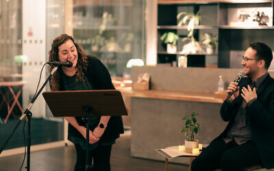 Shar Shamai and Ashley Racov performing the Hebrew Poets Cabaret. Photo: Omri Dagan