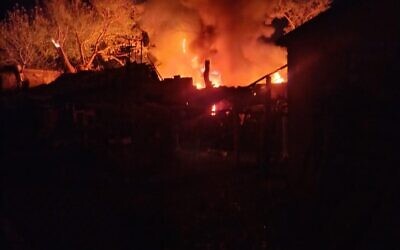 Fire at historic Old Peresip Synagogue caused by Russian drone. Sunday 3 August 2025