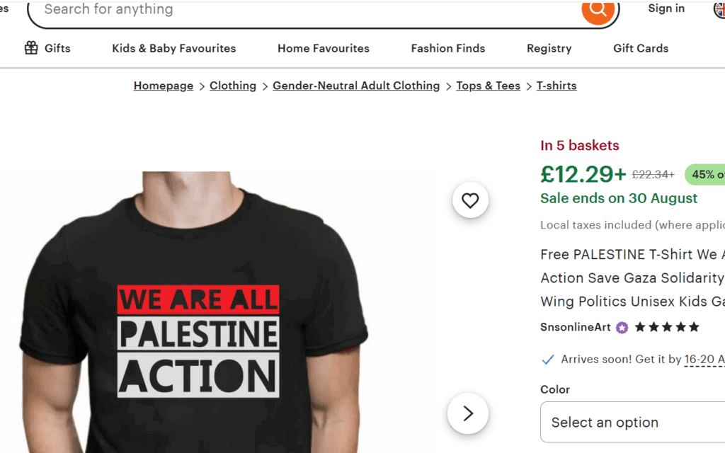 Screenshot: Etsy