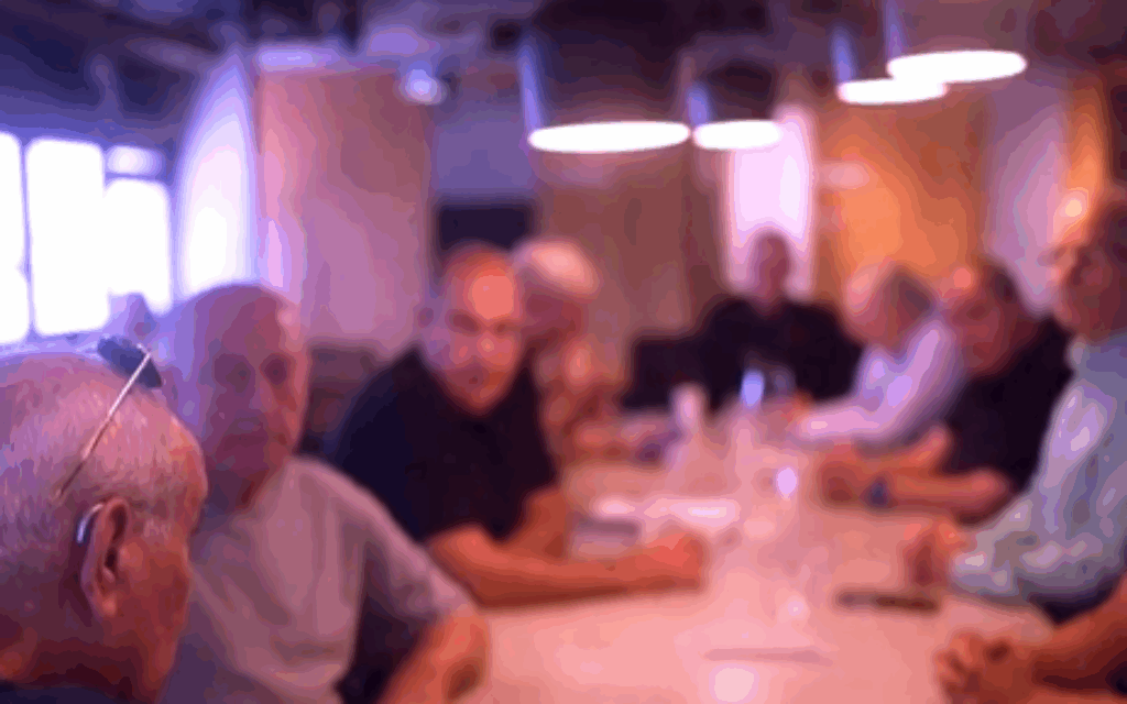 A scene from the video of former IDF, Mossad and Shin Bet chiefs