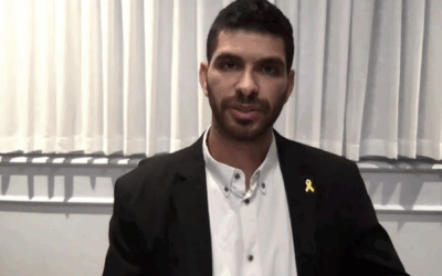 Brother of hostage Evyatar David addresses the UN Security Council's emergency meeting. Photo: Screenshot
