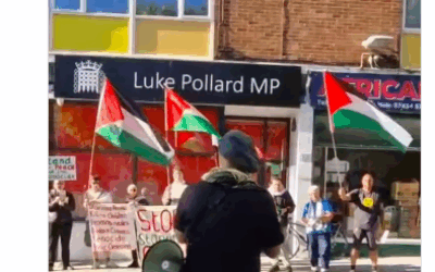 Regular pro-Palestine demonstrations have taken place directly outside Luke Pollard MP's constituency office