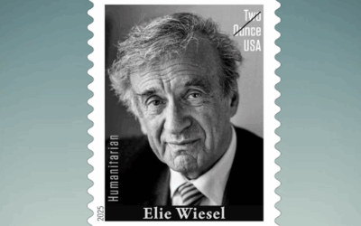 The United States Postal Service released a new series of stamps in honour of Elie Wiesel. (USPS)