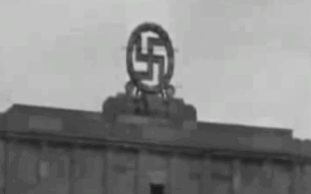 In April 1945, the US army blew up this giant swastika at the Nazi Party rally grounds in Nuremberg. Today, many Nazi artefacts unfortunately are bought and sold in the UK.