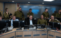 Israel's Defence Minister alongside the IDF Chief of Staff and the Commander of the IAF (Israel Katz)