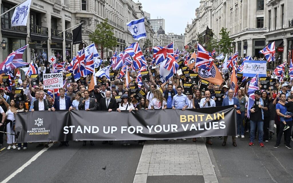 Thousands march against antisemitism, 7th September 2025. Campaign Against Antisemitism.
