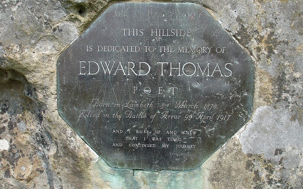 Edward Thomas' memorial stone near Steep, Hampshire
