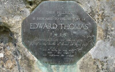 Edward Thomas' memorial stone near Steep, Hampshire