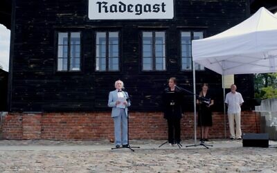 Holocaust-survivor-Leon-Weintraub-at-Radegast-Station-from-where-Jews-were-deported-to-Auschwitz-in-1944-