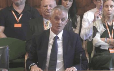 Tim Davie appears before Commons committee (pic Parliament TV)