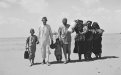 A Jewish Yemenite family crossing a desert to leave the country, 1949 (National photo collection of Israel) A Jewish Yemenite family crossing a desert to leave the country, 1949 (National photo collection of Israel)